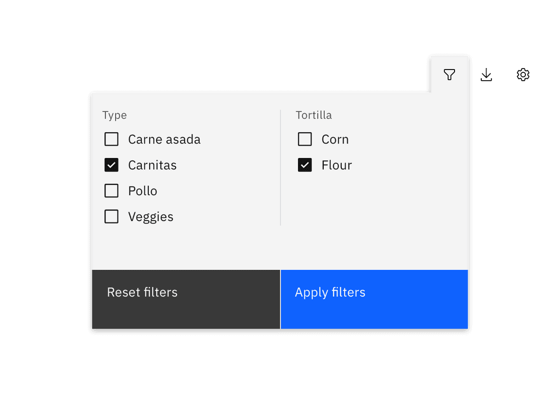 Example of batch filtering